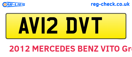 AV12DVT are the vehicle registration plates.
