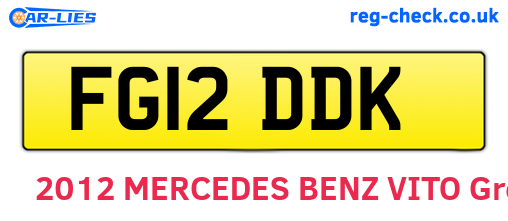 FG12DDK are the vehicle registration plates.