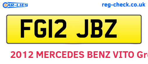 FG12JBZ are the vehicle registration plates.