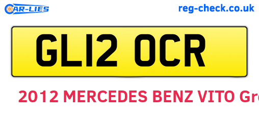 GL12OCR are the vehicle registration plates.