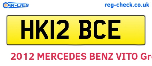 HK12BCE are the vehicle registration plates.