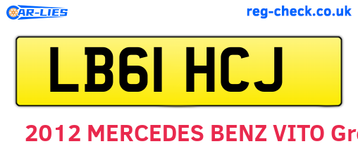 LB61HCJ are the vehicle registration plates.