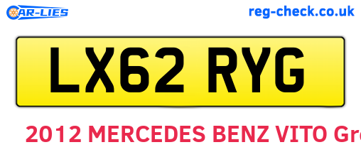 LX62RYG are the vehicle registration plates.
