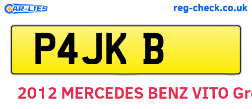 P4JKB are the vehicle registration plates.