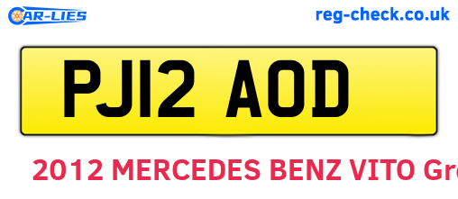 PJ12AOD are the vehicle registration plates.