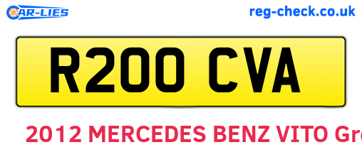 R200CVA are the vehicle registration plates.