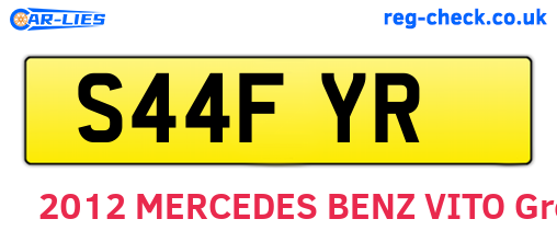 S44FYR are the vehicle registration plates.