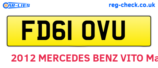 FD61OVU are the vehicle registration plates.