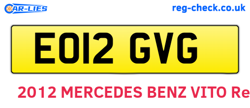 EO12GVG are the vehicle registration plates.