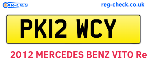PK12WCY are the vehicle registration plates.