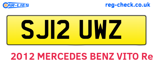 SJ12UWZ are the vehicle registration plates.