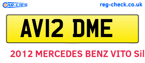 AV12DME are the vehicle registration plates.