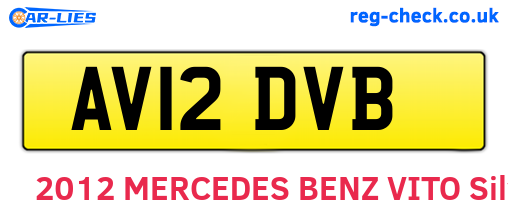 AV12DVB are the vehicle registration plates.
