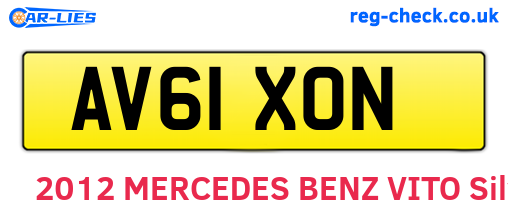 AV61XON are the vehicle registration plates.