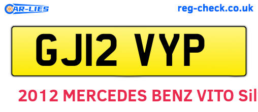 GJ12VYP are the vehicle registration plates.