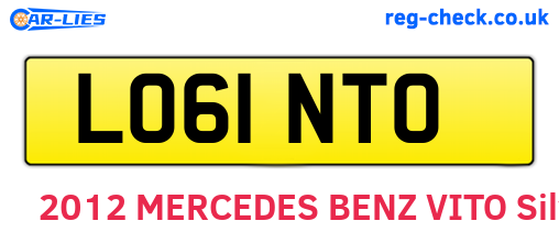 LO61NTO are the vehicle registration plates.