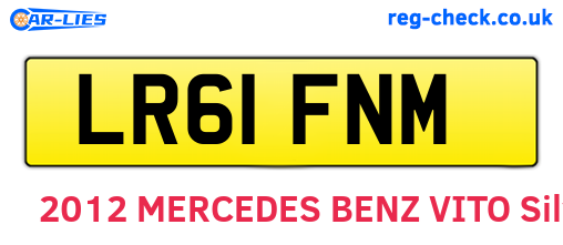 LR61FNM are the vehicle registration plates.