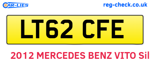 LT62CFE are the vehicle registration plates.