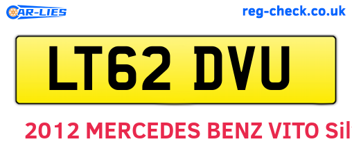 LT62DVU are the vehicle registration plates.