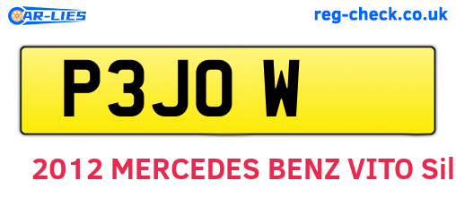 P3JOW are the vehicle registration plates.
