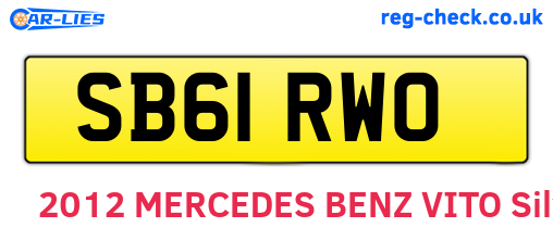 SB61RWO are the vehicle registration plates.