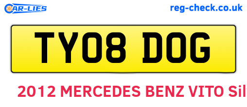 TY08DOG are the vehicle registration plates.