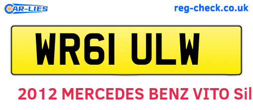 WR61ULW are the vehicle registration plates.
