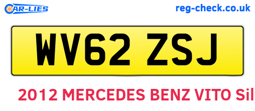 WV62ZSJ are the vehicle registration plates.