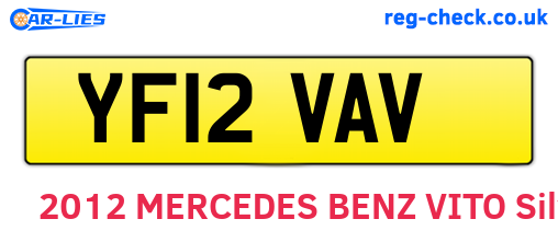 YF12VAV are the vehicle registration plates.