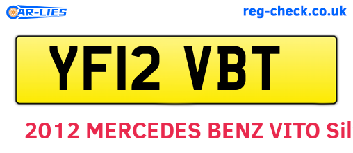 YF12VBT are the vehicle registration plates.