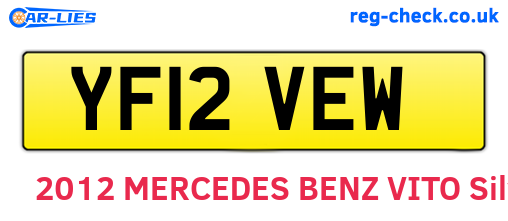 YF12VEW are the vehicle registration plates.