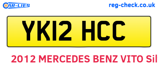 YK12HCC are the vehicle registration plates.