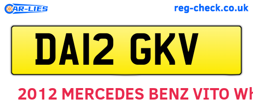 DA12GKV are the vehicle registration plates.