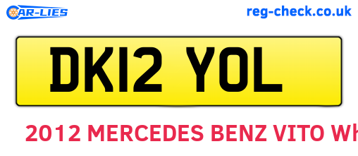 DK12YOL are the vehicle registration plates.