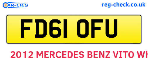 FD61OFU are the vehicle registration plates.