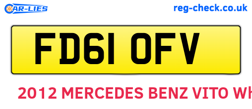 FD61OFV are the vehicle registration plates.