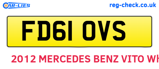 FD61OVS are the vehicle registration plates.