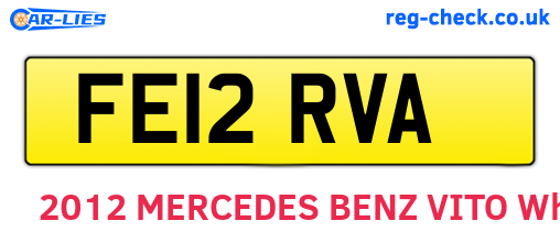 FE12RVA are the vehicle registration plates.