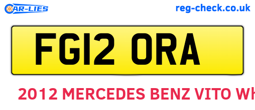 FG12ORA are the vehicle registration plates.