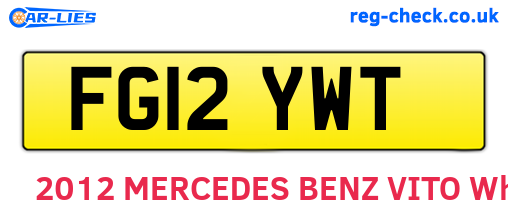 FG12YWT are the vehicle registration plates.