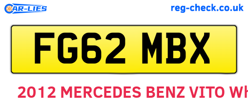 FG62MBX are the vehicle registration plates.