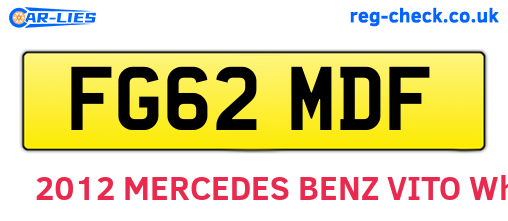 FG62MDF are the vehicle registration plates.