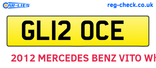 GL12OCE are the vehicle registration plates.