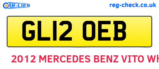 GL12OEB are the vehicle registration plates.