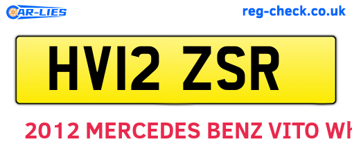 HV12ZSR are the vehicle registration plates.