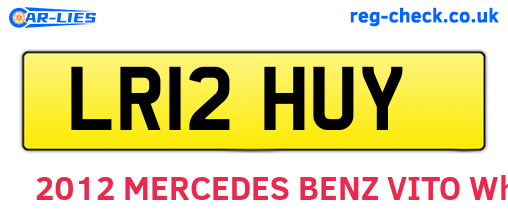LR12HUY are the vehicle registration plates.