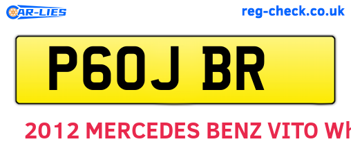 P60JBR are the vehicle registration plates.
