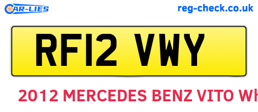 RF12VWY are the vehicle registration plates.