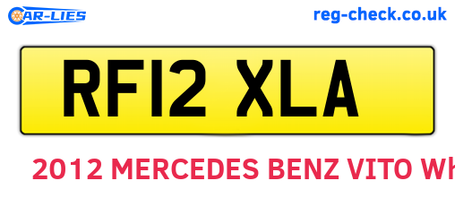 RF12XLA are the vehicle registration plates.