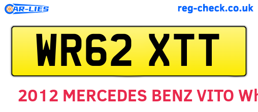 WR62XTT are the vehicle registration plates.